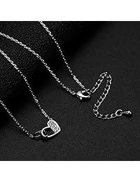 Sannyra Knot of Friendship Collar con colgante de corazón doble con tarjeta de mensaje para regalo para mujer