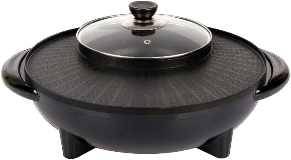 LEFJDNGB Fondue Sets, Electric Barbecue, Hot Shot Indoor Electric Smokeless Grill for Indoor Barbecue