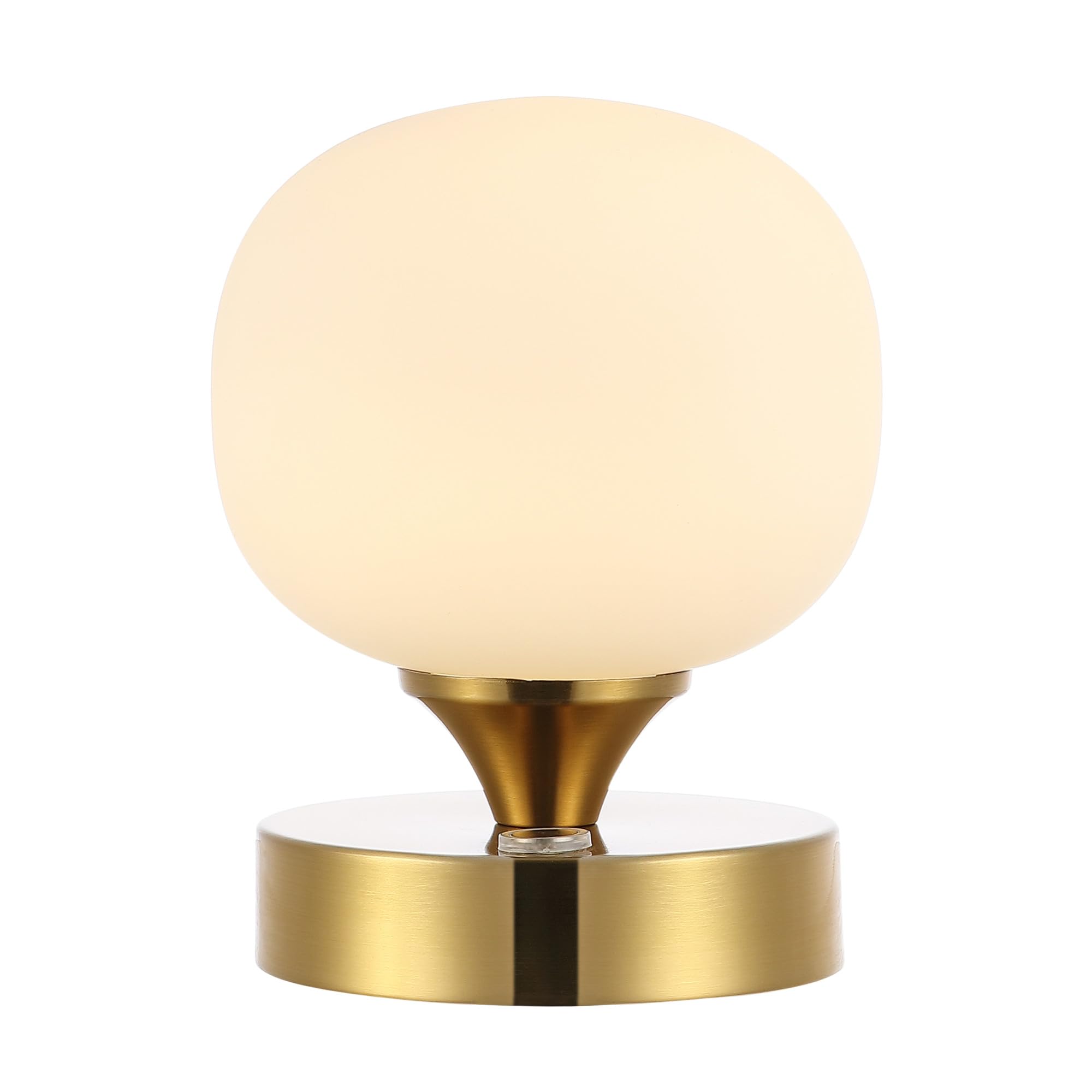 Photo 1 of **MISSING POWER/CHARGING CABLE** JONATHAN Y JYL7112C Owen 6.13" Modern Minimalist Iron Rechargeable Integrated LED Table Lamp Contemporary Bedside Desk Nightstand Lamp for Bedroom Living Room Office, Brass Gold/White