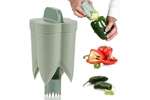 Walquicks Pepper Seed Corer Remover, 2025 New 2 in 1 Bell Pepper Cutter Pepper Corer Seed Remover Tool, Quickly Cutting and D