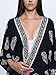 Persun Women Navy Leaf Print Open Front Batwing Sleeve Kimono,Large