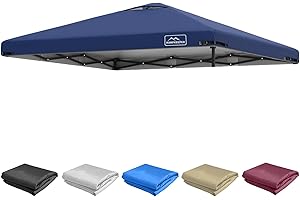 KAMPKEEPER Replacement Top Pop Up Canopy Tent Cover Roof with Air Vent and Adjustable Elastic Strap, Polyester UV Waterproof for Outdoor Garden Patio Sun Shade(Top Only) (Navy Blue, 10x10FT)