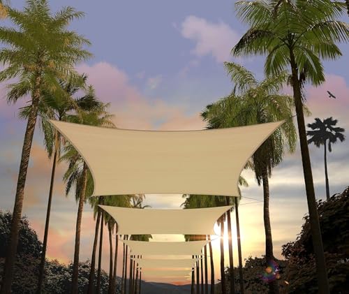 Beauenty Sun Shade Sail Canopy,98% UV Block,Rectangular Curved Canopy,Permeable 185GSM Sail Shade Cover for Patio,Garden,Pergola,Backyard,Outdoor Facility&Activities(3m x 5m)
