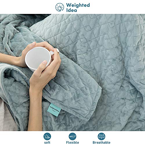 Weighted Idea Minky Weighted Blanket 20 lbs for Adult with Removable