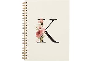 OXW Initial Letter K Notebook, Personalized Gifts, Custom Notebook Journals for Writing, Customized Gifts, Monogrammed Gifts for Women, Personalized Notepads, Hardcover Spiral Notebook 5.5 x 8.3