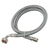 Eastman 41043 Stainless Steel Dishwasher Connector, 3/8" COMP x 3/8" FHT, 6 Ft, Chrome