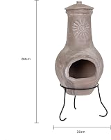 Charles Bentley Medium Clay Chimenea Patio Heater Rustic Sun Design view 6