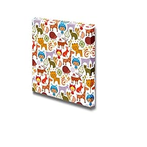 Baby Animals in Garden Pattern Seamless Pattern Wall Decor