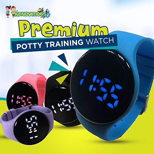 Kidnovations Premium Potty Training Watch - Toilet Training Timer - Rechargeable Water Resistant Digital Watch Reminder to Go Potty Vibrates and Plays Music Keeps Your Child Entertained at Potty Time