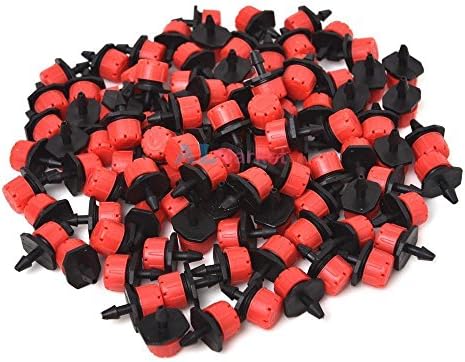 100pcs Adjustable Irrigation Sprinkler Watering Dripper Emitter Drip System 1/4"