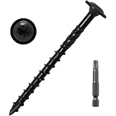 LIONMAX Lag Screws 3 Inch, Structural Wood Screws #14 x 3, 50-PCS, Black | Heavy Duty Construction Screws, Rust Resistant, for Exterior Timber/Deck/Log/Landscape, Washer Head, Star Drive with T30 Bit
