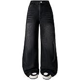 Nivne Tco Tween Boys Loose Jeans Casual Relaxed Fit Wide Leg Jeans with Five Pockets, Zipper Fly Black Baggy Denim Pants