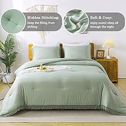 Andency Sage Green Tassel Comforter Set