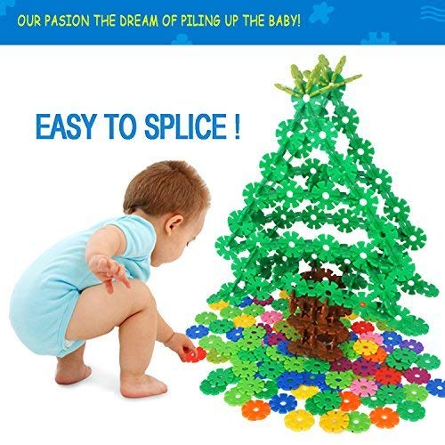 Auoxer Building Block Toys of 500 Pieces, Gear Flakes Connect Interlocking Plastic Disc, A Creative and Educational Construction Toy Bricks - Best Gift for Boys and Girls - Thumbnail 2