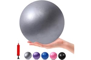 MOMPLUS Exercise Pilates Mini Yoga Balls Barre Small for Home Stability Squishy Training Physical Therapy Improves Balance with Pump