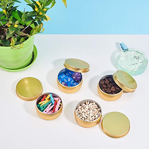 BENECREAT 5 Oz Tin Cans With Screw Lids - 10 Pack Aluminum Containers