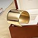 Carfeny High Polished Stainless Steel Smooth Wide Cuff Bangle Bracelet for Women (Gold)