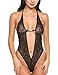 Avidlove Women Sexy Lingerie Teddy Deep V Halter Lace Babydoll Bodysuit