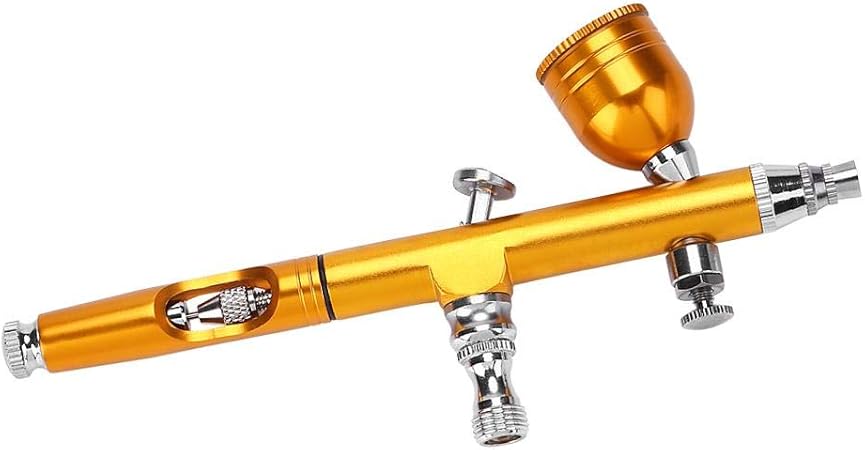 Amazon 化粧エアブラシガン タトゥーガン 塗装用0 2mm調整可能なモデルスプレーキットモデルデコレーション用エアブラシキット Tyrant Gold Bindpo エアブラシカラー 通販