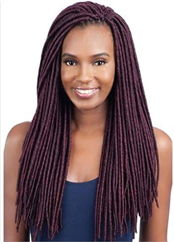 2X MEDIUM SOFT FAUX LOC 18" (99J) - Model Model Glance Synthetic Crochet Braid Dread Locks