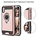 Vofolen Case for iPhone X iPhone Xs Case Ring Holder Rotational Kickstand Hybrid Shield Heavy Duty Armor Dual Layer Protective Hard Shell Rugged Bumper Cover Case for iPhone X XS 10 10S (Rose Gold)