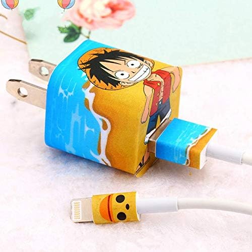 5pcs Cute Usb Mobile Data Cable Cable Winder Cartoon Stickers Usb Charger Cable Cord Protector Stickers For Iphone 5 5s 6s 7 8 One Piece Bon Voyage Monkey D Luffy Price In