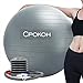 CPOKOH Exercise Ball Fitness Ball for Yoga,Pilates,Workout, Balance, Therapy, Desk Chair with Foot Pump (Gray, 65cm) (Silver, 65cm)