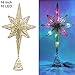 Twinkle Star Lighted Christmas Tree Topper, Bethlehem Star Treetop with 10 LED Colorful Fairy Lights, Holiday Christmas Tree Decorations, 16 Inch (H)