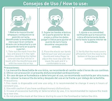 Masque Hygienique 50 Unites Boite 3 Couches Bfe 95 Masque Facial De Filtration Materiau Filtre Et Non Tisse Amazon Fr Bienvenue