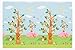 Baby Care Play Mat (Large, Playful - Birds on The Tree) 82'' x 55'' Original One-Piece Reversible Rollable Waterproof Play Mat for Infants, Babies, Toddler, and Kids