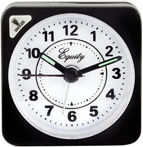 Equity 20078 Quartz Travel Black Alarm Clock
