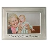 Lawrence Frames Brushed Metal 4 by 6-Inch I Love My Great Grandma Picture Frame, Sentiments Collection