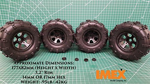 Brand New IMEX Red Rock Tires Eagle Black Rim Combo (14 &amp; 17mm Hex)