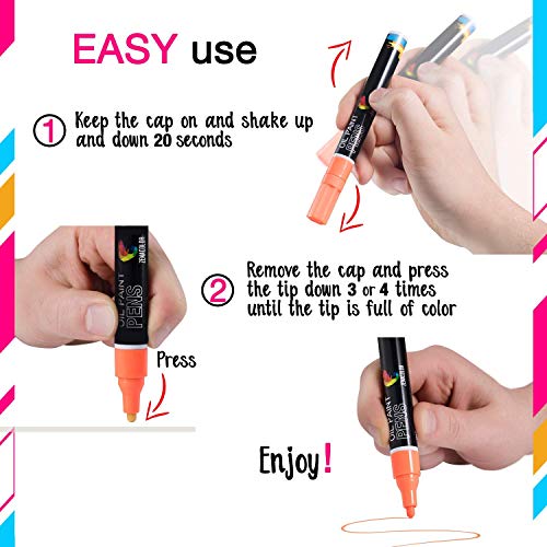 image for Zenacolor 12 Paint Pens for Rock Painting, Wood, Metal, Plastic, Canva