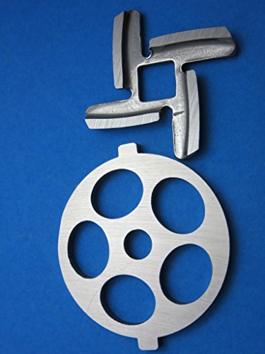 9 pc SET New Size Discs and NEW style Sharp blades for MOST Rival, Villaware, Gvode,Waring Pro, Deni meat grinders. CHECK YOUR SIZE 2 1/8" diameter discs - Thumbnail 3