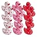 134 Piece Bulk Valentine Party Favors; 12 Mini Valentine Rubber Ducks, 48 Bookmarks, 72 Valentine Tattoos, Roll of 100 Heart Stickers + Gift Boutique Balloon.