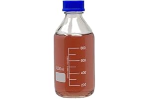 Karter Scientific 1000ml Glass Media Storage Bottles, Round, with GL45 Screw Cap, 251N4 (Single)