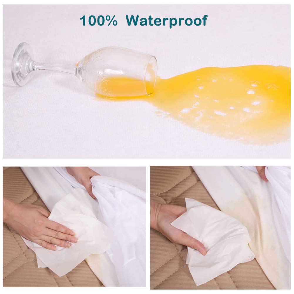 M-bestl Luxury Waterproof Mattress Protector,Mattress Cover,100% Waterproof and Breathable,10 Years Warranty (Single-(90X200))