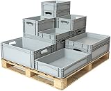 Plastor Basicline 5x Grey 6.4L Euro Stacking Containers 40x30x7cm Shallow Tray view 3