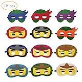12PCS Ninja Ninjago Felt Masks for Kids Super Hero Birthday Party Supplies