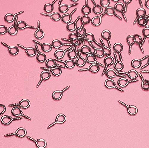 100 PCS Set 10mm x 4mm Mini Screw Eyes Pin for Clay Jewelry,Charm Bead,Arts & Crafts Projects,Cork Top Bottles