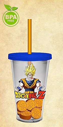 18oz Dragon Ball Z Official Super Saiyan Goku Tumbler Travel Cup With Dragon Ball Ice Molds Screw On Lid Amp Acrylic Straw Gift Bpa Free Buy Online In Bahamas At Bahamas Desertcart Com Productid