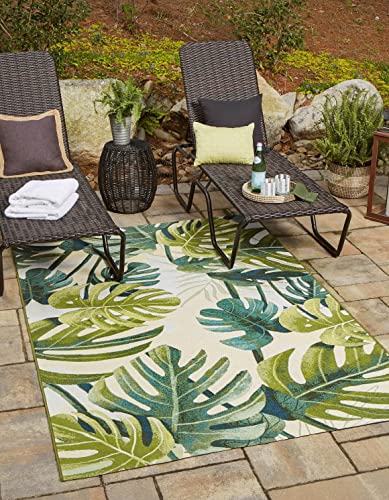 Unique Loom Outdoor Botanical Collection Area Rug - Longwood (10' x 14' 1" Rect…