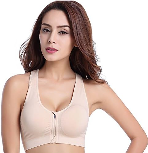 ISYITLTY Women's Wireless Zipper Sports Yoga Bra ComplexionM