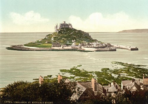 PS41 Vintage 1890's Photochrom Photo St Michael's Mount Cornwall Print Re-Print - A3 (432 x 305mm) 16.5" x 11.7"