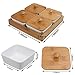 Ceramic Snack Serving Tray 4-Compartment Tray Serving Platter with Bamboo Lid and Pallets,Moisture-Proof Bowls for Food,Snacks,Condiments, Appetizers