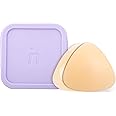 LELUSKIN Triangular Ultra-Thin, Reusable, Adhesive, and Hypoallergenic Nipple Covers Kit with Boob Voyage Travel Case Included - Vanilla - For Cup B-D+