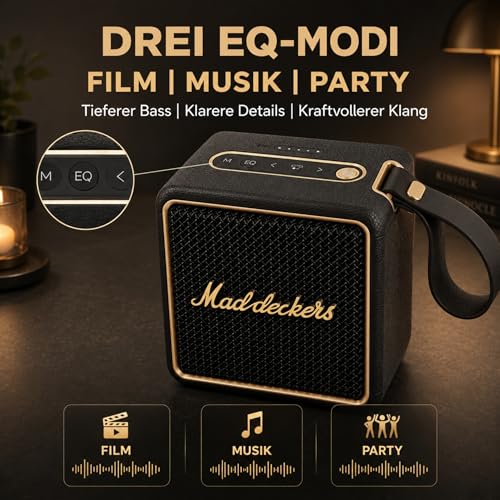 MG II Bluetooth Speaker, 24W RMS Continuous Power, Bluetooth 6.0, DSP Sound, IP67 Waterproof & Dustproof, 17H+ Battery, RGB Light, TWS Stereo, 3 EQ Modes, Type-C Charging, AUX/TF/USB, Black & Brass