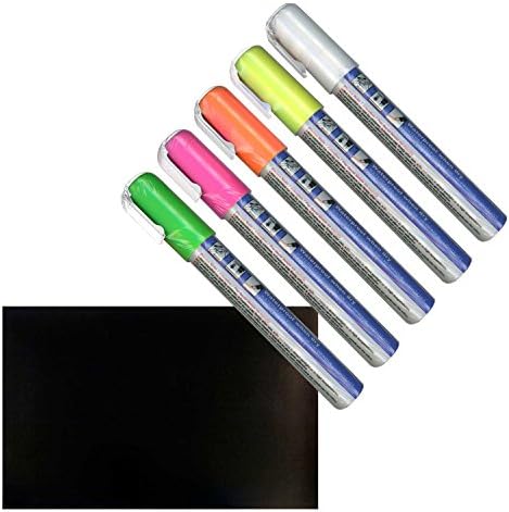 Cohas Liquid Chalk Marker Pack includes 5 Bullet 2mm Tip Markers, Fluorescent Waterproof Markers