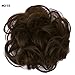 PrettyWit Hair Extensions Wavy Messy Bun Chignons Piece Wig Hairpiece Scrunchy Scrunchie Updo Ribbon Ponytail-Darkest Brown and Dark Auburn M2/33thumb 1